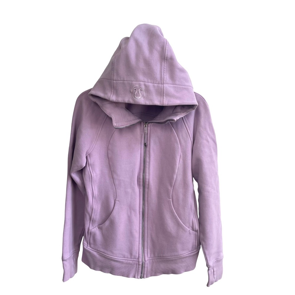 Lululemon Scuba Full Zip Hoodie Women 10 Purple Lavender Athleisure Thumbholes